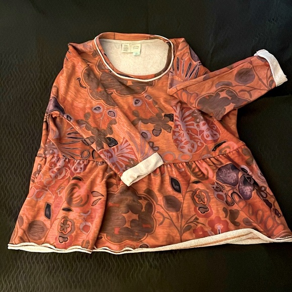 ANTHROPOLOGIE Saturday Sunday Colleen Babydoll Sweatshirt Terracotta Motif NWOT - Picture 4 of 8
